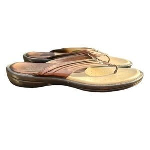CROFT & BARROW Womens Flip Flops Brown Size 7